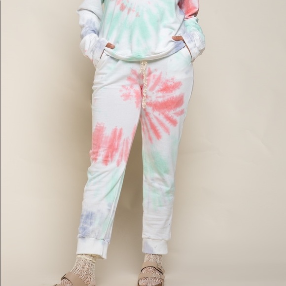 POL 3X SPLASH LOLLIPOP HAND DIP DYED JOGGERS - Picture 2 of 5